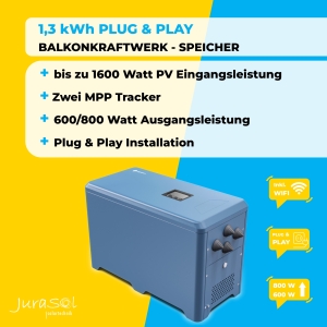 JurSol Storage Mini 1.3 kWh Balkonkraftwerkspeicher, Solplanet